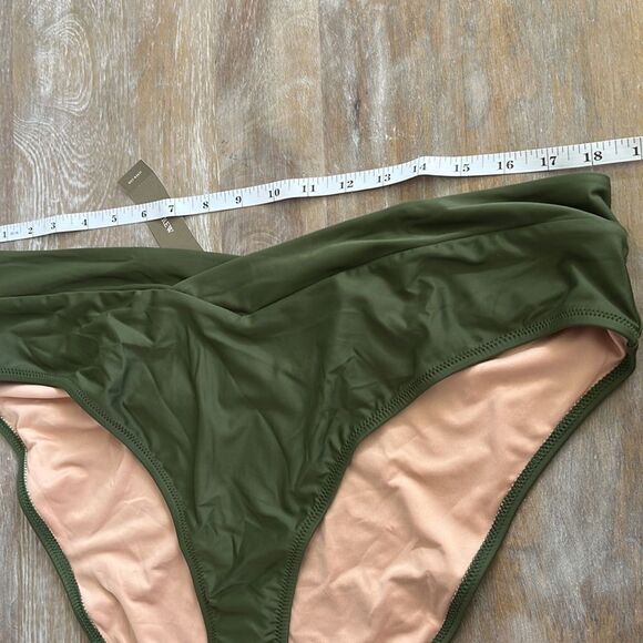 J Crew Cross Front Cheeky Bikini Bottom‎ Size 2X Green - Picture 2 of 7